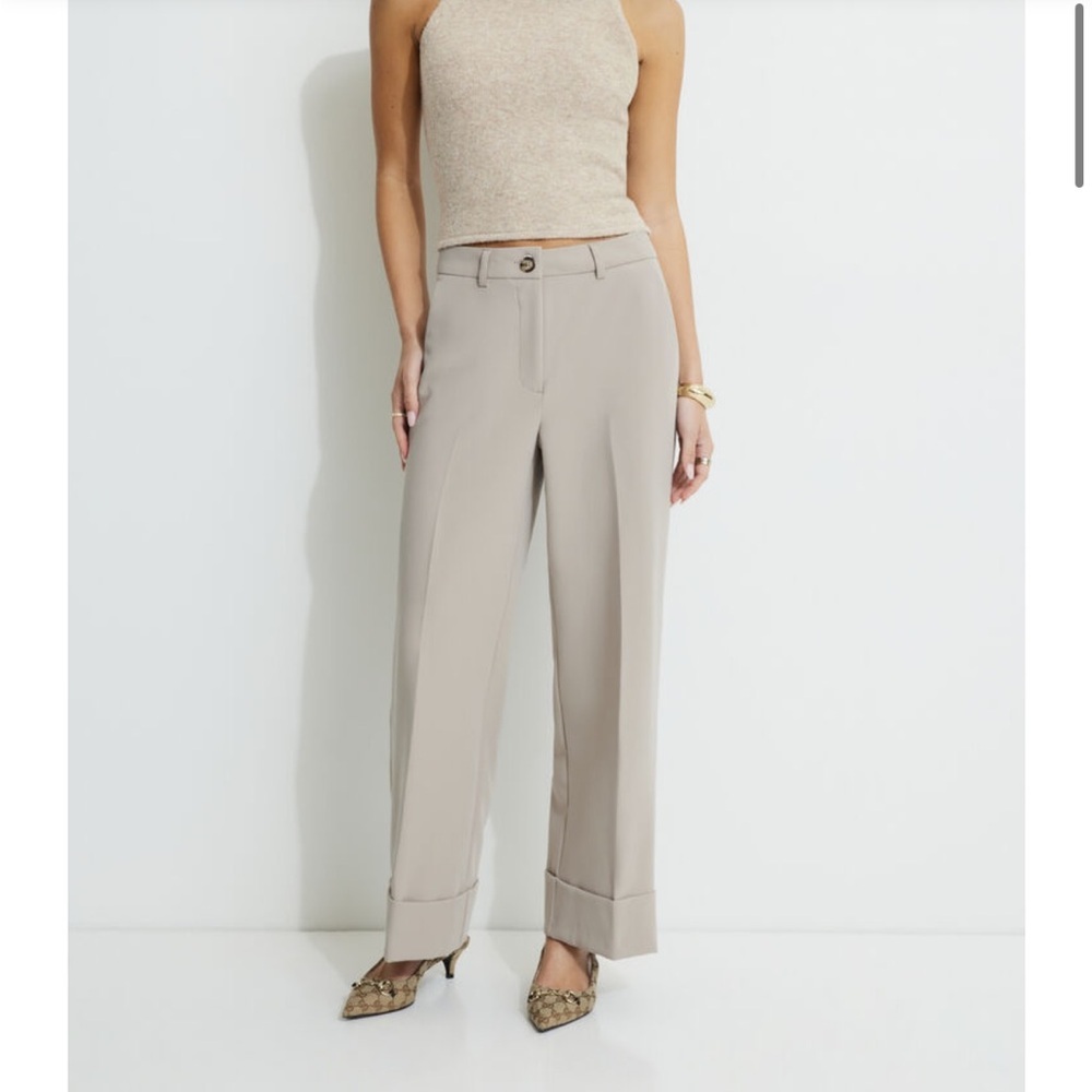 Dynamite Elegant Tan Women's Cuffed Trousers in size 12